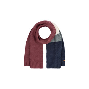 Écharpe d'hiver bleu marine pour femme, châle décontracté à rayures, tricot texturé, design Clarissa, 72% acrylique, 25% nylon, 3% - Product Image 2