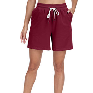 Verano de punto de algodón poliéster Casual mujeres para pantalones cortos con bolsillos correr deporte señoras atléticos trajes cómodos pantalones cortos de mujer - Product Image 6