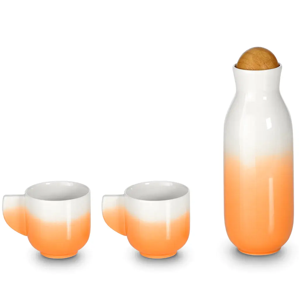 طقم أكواب Acera Liven Bloom Carafe (أكواب بمقابض) طقم أكواب خزفية مصنوع يدويًا بتصاميم جميلة