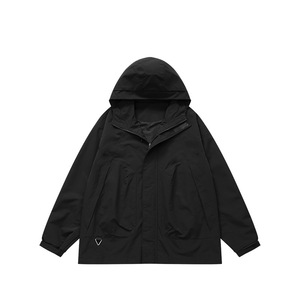 Unisex Stand Collar <b>Hooded</b> <b>Rain</b> <b>Jacket</b> Winter Waterproof Windbreaker Zipper Outdoor Hiking Work Wear - Product Image 6