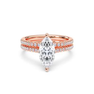 แหวนหมั้นเพชรเม็ดกลม E-F กะรัต/VVS-VS เพชรรูป2.00CT ศูนย์กลางและวงแหวนจับคู่ทำจากเงิน2.56กะรัต - Product Image 6