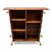 Ensemble de bar en bois de manguier industriel |   Comptoir de bar au design vintage |   Artisanat artisanal pour l'hôtellerie, les bars, les restaurants et les hôtels