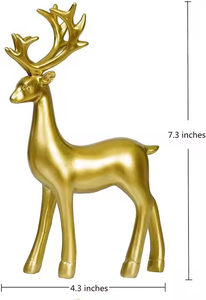 Statues décoratives modernes de renne en aluminium avec finitions métalliques élégantes, parfaites pour les intérieurs contemporains de vacances par decor impex - Product Image 5