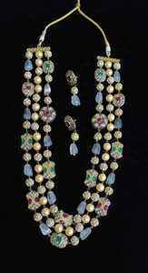 Fabricante indio chapado en oro Bollywood perla estilo étnico boda compromiso perla Mala collar conjuntos - Product Image 6