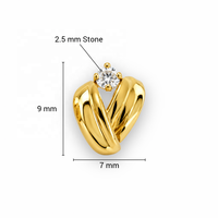 JJBRAVO Pendientes Geométricos de Oro Sólido de 14k con Circonitas Cúbicas Engastadas, Joyería Fina Elegante y Romántica para Mujer, Regalo para Bodas y Fiestas, OEM