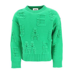 Suéter en relieve para hombre con logotipo personalizado, Jersey de punto de manga larga de Jacquard con cuello redondo para invierno, prendas de punto transpirables con doble botonadura - Product Image 5