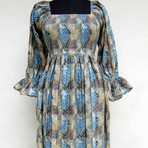 Kaftan informal étnico indio bloque de mano algodón estampado cómodo vestido de verano para mujer playa Bikini cubrir vestido para mujer conjunto - Product Image 1