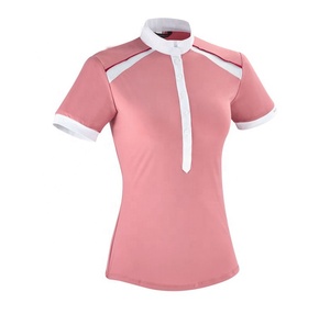 Ropa de montar a caballo para mujer, Tops de manga corta, camisa de espectáculo de encaje ecuestre, 2022 - Product Image 6