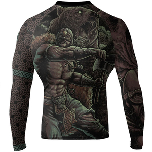 Haute qualité pleine Sublimation à manches longues Rash Guard MMA chemise Gym Fitness Compression vêtements Arts martiaux porter - Product Image 4