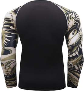 T-shirt de sport à manches longues pour homme avec logo personnalisé, coupe ajustée, compression sèche, pour la natation, vêtements de performance athlétique - Product Image 2