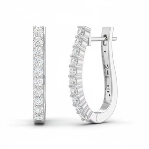 Pendientes de Oro de 14K Premium para Mujer con Diamantes Naturales de Corte Brillante Redondo - Product Image 1