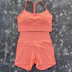 Trajes de gimnasio transpirables de cintura alta para mujer, conjuntos de Yoga sin costuras para levantamiento de cadera, deportes, Fitness, patrón sólido, entrenamiento para correr, ecológico - Product Image 3