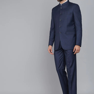 La Scoot Costume de cérémonie 2 pièces en polyester solide de coupe régulière pour hommes, col cranté, longue longueur-Confortable et respirant - Product Image 1