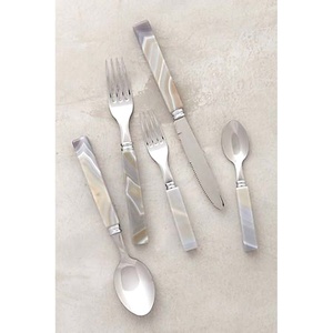 Ensemble de couverts en acier inoxydable royal élégant et unique avec manche en céramique blanche, ensemble de couverts de haute qualité pour la maison - Product Image 2