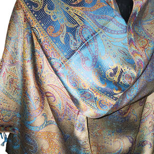 High Quality Indian Pure <b>Silk</b> <b>Scarves</b> Stoles with Multi Colors Woven in Jacquard Pattern with Wholesale Pricing - Product Image 4