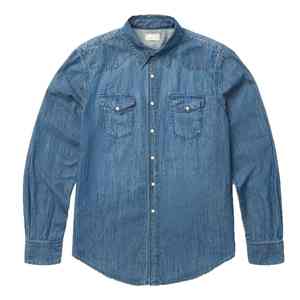 High Quality Long Sleeve Mens Western <b>Cowboy</b> <b>Shirts</b> Custom Logo Label Horn Button Plaid Cotton Denim <b>Shirts</b> - Product Image 3