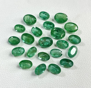 Esmeralda Zambiana 100% Natural de Alta Calidad, 6x4-5x7mm, Forma Ovalada Calibrada, Color Verde Medio, Gema Suelta para Joyería - Product Image 1