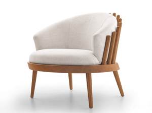 Fauteuil de détente scandinave moderne en bois massif, siège d'appoint rembourré pour salon, hôtel, villa - Product Image 2