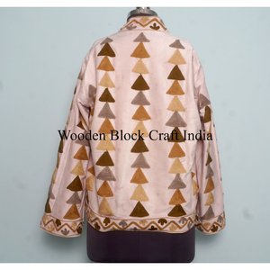 Chaqueta de Algodón 100% Ecológica, Acolchada, con Cierre de Botones, Bordado Suzani de Terciopelo, para Otoño e Invierno, Precio al por Mayor, Mangas Largas - Product Image 5