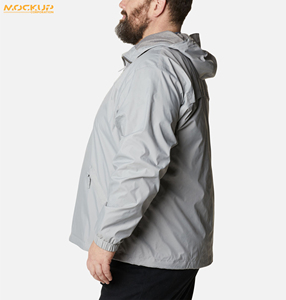 Mockup Corporation ขายดีเสื้อกันลมสำหรับผู้ชาย, เสื้อแจ็คเก็ตกันลมใส่กลางแจ้งเป็นมิตรกับสิ่งแวดล้อมระบายอากาศได้ดีมีซิปขนาดใหญ่ - Product Image 3