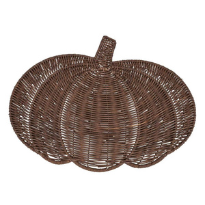 Décoration murale en forme de citrouille en rotin foncé tissé à la main pour la décoration intérieure d'Halloween, fabriquée à partir de matériau en osier écologique OEM ODM - Product Image 2