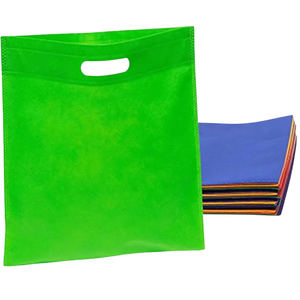 Custom Printed D-Cut Nonwoven Grocery Bags Recyclable Shopping Tote Bags with Stylish Handle for Gift Packaging Use - Product Image 5