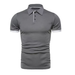 Wholesale <b>Men's</b> Short Sleeve for <b>Polo</b> <b>Shirts</b> for Summer Stylish Solid Pattern Knitted Fabric Adults Wear - Product Image 1