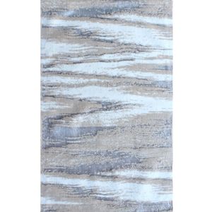 Tapis de bain et de douche abstrait en jacquard de coton teint en fil argenté Julia 70x120cm - Production sur mesure - Fabriqué en Turquie - Product Image 2
