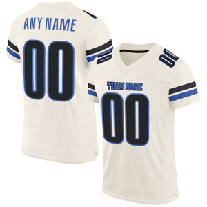 Maillots de football américain personnalisés blancs beige clair, design homme, chemises réversibles respirantes à manches courtes - Product Image 4