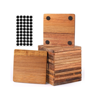 Best price Farmhouse acacia wooden square coasters for drinks with non-slip <b>silicon</b> dots for bar coffee restaurant from Vietnam - Product Image 1