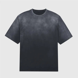 Nouveau style 2026 T-shirt effet délavé personnalisable avec logo 320 g/m² 100 % coton lourd coupe ample pour hommes et femmes - Product Image 3