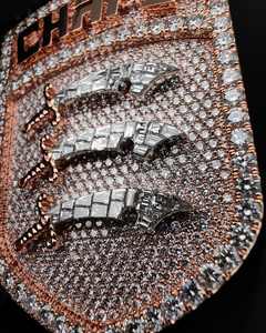 Pendentif personnalisé en argent sterling 925 avec moissanite VVS, plaqué or rose massif, bijoux glacés de style hip-hop, plaqué rhodium - Product Image 4