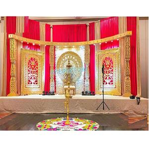Decoración de Escenario de Boda Temática Abierta de Rajwada, Decoración de Escenario de Boda Tradicional de Estilo Indio, Decoración de Escenario de Boda de Estilo del Sur de la India, Fiji - Product Image 1