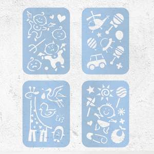 Pochoirs en plastique pour bébés, modèle durable et réutilisable pour le dessin, l'artisanat et les fournitures artistiques des nouveau-nés - Product Image 1