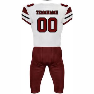 เสื้อและกางเกงอเมริกันฟุตบอลแบบสั่งทำขายส่ง ผ้าโพลีเอสเตอร์ 100% ระบายความชื้น ป้องกันรังสียูวี แขนสั้น สำหรับผู้ใหญ่ - Product Image 2