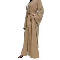 Haute qualité musulman islamique Burqa avant ouvert abaya robe femmes couleur unie décontracté à la mode grande taille femmes Abaya