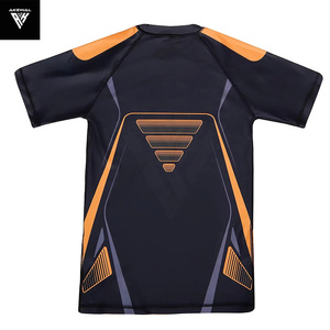AKEWAL 2025 último nuevo diseño BJJ Rash Guards Grappling MMA Jiu Jitsu No Gi Fight Wear sublimación manga corta Fitness camiseta - Product Image 2