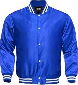 Personalizado liso recubierto a prueba de viento estilo de la calle Logo Letterman tren satén bombardero Varsity chaquetas para hombres - Product Image 3