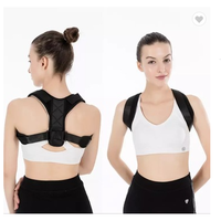 Correcteur de posture lombaire réglable en polyester et coton noir pour une meilleure santé de la colonne vertébrale