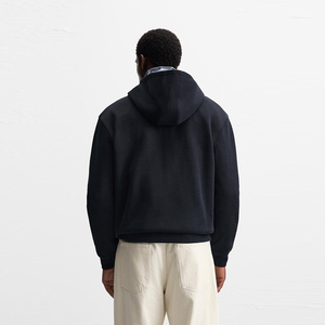 Fabricante personalizado 380/500 Sudadera con capucha Peso pesado Grueso desgastado Recortada Sudadera con capucha Parche bordado Hombres Lavado ácido Streetwear Sudadera con capucha - Product Image 2