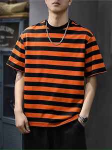 Nueva Camiseta de Hombre Premium y Elegante, 100% Algodón, Estilo Urbano, Hombros Caídos, Ajuste Holgado, Ideal para el Verano - Product Image 4