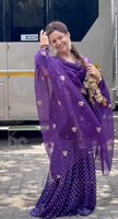 Robe d'hiver de luxe brodée en Georgette Modal lourde et pure, style culturel Punjabi, inspirée de la tenue de l'actrice indienne de la série télévisée Rubina Dilaik