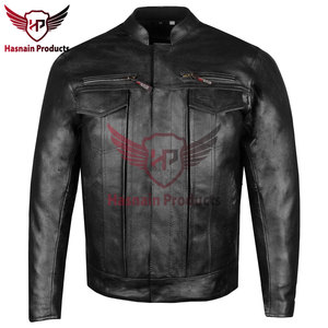 Chaqueta de cuero de invierno de alta moda para hombre con cierre de cremallera personalizable cubierta de botón 2 bolsillos con cremallera en el pecho estilo de calle alta - Product Image 6