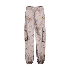 OEM taille personnalisée femmes coton Cargo pantalon taille haute ceinture élastique léger multi-poches respirant style décontracté ample - Product Image 1