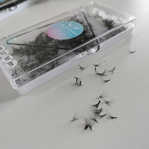Pestañas de Plumas 3D-24D Hechas a Mano, con Efecto Fluffy, Curvatura CC, 1000 Fans, Diseñadas Según los Requisitos del Cliente, Sintéticas y Duraderas - Product Image 3