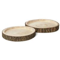 Placa de cargador de madera rústica hecha a mano para comedor y decoración de boda Base de ajuste de mesa ecológica