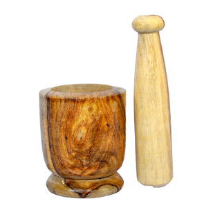 Triturador de mortero y Maja de madera Diseño redondo de lujo Fines decorativos Mortero y Maja de calidad premium Venta caliente - Product Image 5