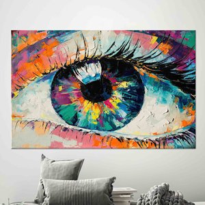 Modern Eye Canvas Art: Vibrant Pop Art Print for Home <b>Decor</b>,WRAPPED CANVAS - Product Image 1