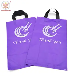 Manufacturer heavy Bearing Soft Loop Handle Shopping Plastic Bag for Merchandise | Custom soft loop handle plastic bags for sale