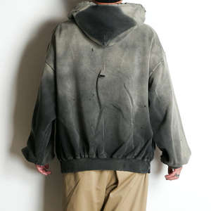 Sudadera con Capucha Personalizada de Fabricante, Estilo Vintage Desgastado, con Cierre y Capucha, Lavado Ácido para Hombre - Product Image 3